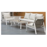 Amicasa - Set esterno Amicasa .Salottino 5 Posti Alex Alu Bianco/Grigio