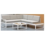 Amicasa - Divano Amicasa .Divano Angolo Corallo Alu. Bianco/Grigio