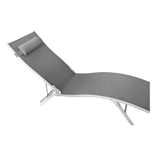 Lettino prendisole Amicasa KZ013 OSCAR Grigio chiaro