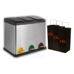 Artex - Pattumiera differenziata Artex 214013 ECOLOGY Logica 3 contenitori Cro