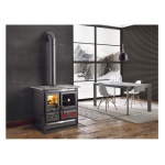 Nordica - Cucina legna Nordica 7015448 ROSA L 5.0 VST Steel Nero antracite
