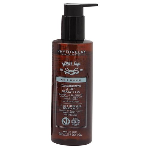 Men's grooming barber shop detergente 2 in 1 barba viso 200 ml Phytore