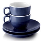 Brunner - Set tazzine caffè Brunner 0830055C.C22 DOLOMIT Con Piattino Blu