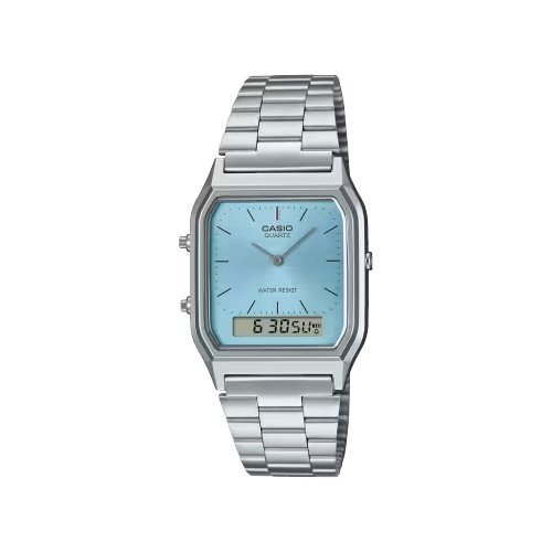 Orologio Casio AQ 230A 2A1MQYES VINTAGE Edgy Silver e Blue