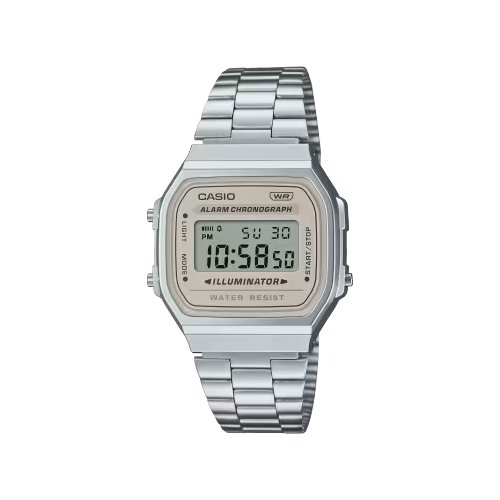 Orologio Casio A168WA 8AYES VINTAGE Iconic Light beige e Silver