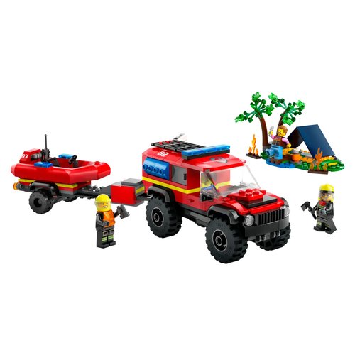 Costruzioni LEGO 60412 CITY FIRE Fuoristrada Antincendio e Gommone di 