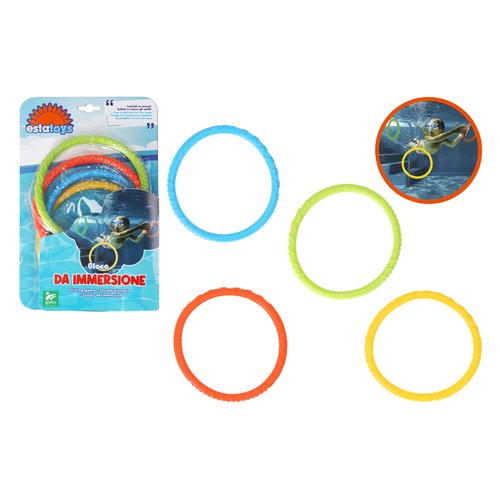 Gioco mare Globo 42380 ESTATOYS Anelli ad immersione 4 pz Colori assor