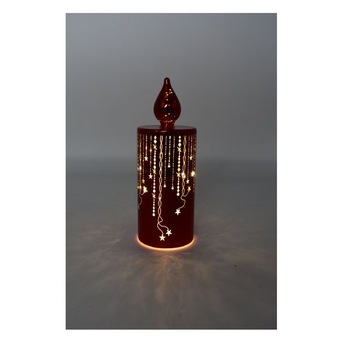 Candela led Pre Qu' Italia D3857 Stelle traforate effetto flash Oro