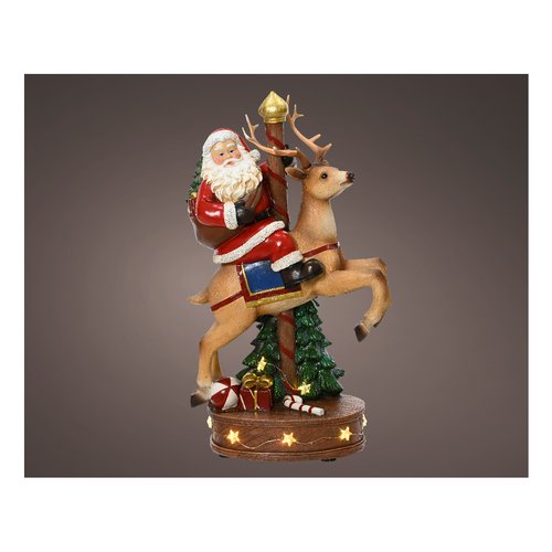 Decoro Kaemingk 487282 Babbo Natale su Renna 