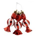 Pre Qu' Italia - Decoro Pre Qu' Italia B5043 Set 3 Caramelle rosso e gliitter bianco As