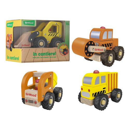 Gioco prima infanzia Globo 42336 SIR WOOD Mezzi da lavoro cantiere in 