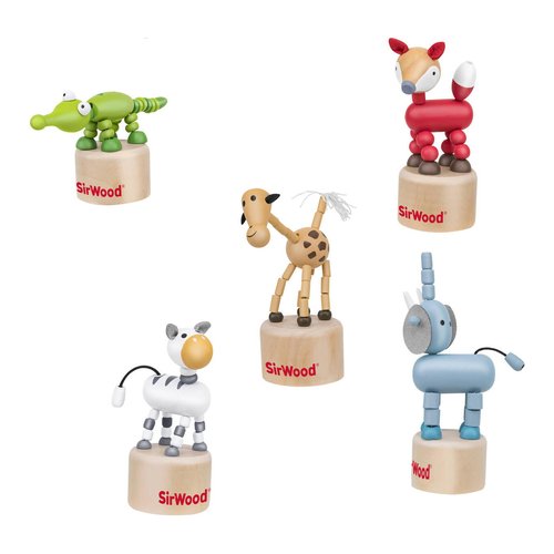 Gioco prima infanzia Globo 42330 SIR WOOD Animali snodabili in legno A