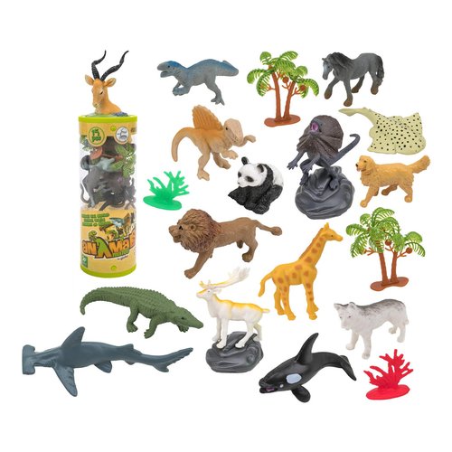 Animali giocattolo Globo 42154 ANIMALS MATES Set Animali in tubo con t