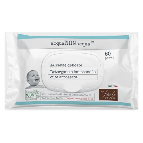 Set salviette detergenti Fiocchi di Riso 00095211000000 Neonato Acqua 