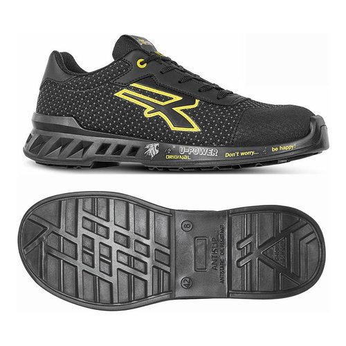 Scarpe da lavoro U Power RV20014 43 RED LEVE Matt Nero e Giallo