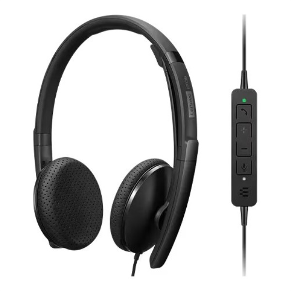 Cuffie microfono filo Lenovo 4XD1M39028 Wired VoIP Headset Black