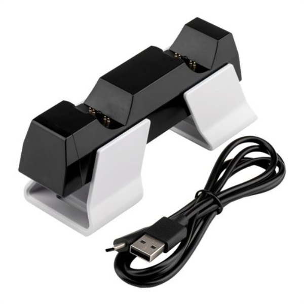 Base ricarica Qubick ACP50032 PLAYSTATION 5 Dualsense Black e White
