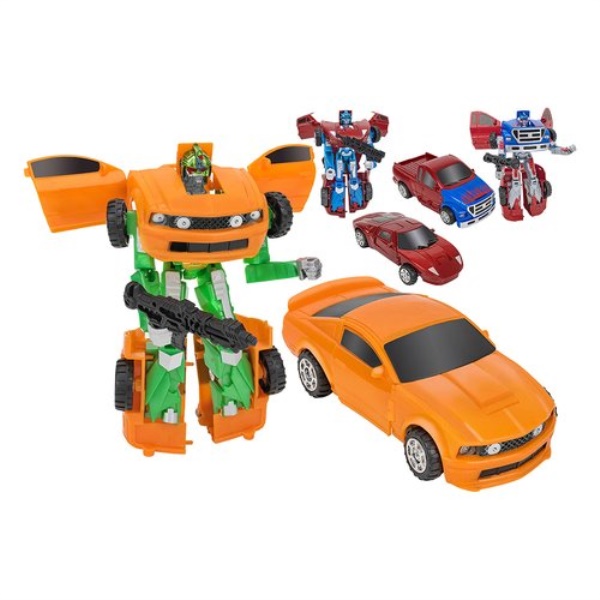 Set 3 Traxfigure Robot-Auto 1:32 wto Globo 40720