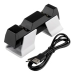 Qubick - Base ricarica Qubick ACP50032 PLAYSTATION 5 DualSense Black e White Bl