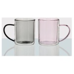 Amicasa - Set tazze mug Amicasa BG21175PG RIO Rosa e Grigio