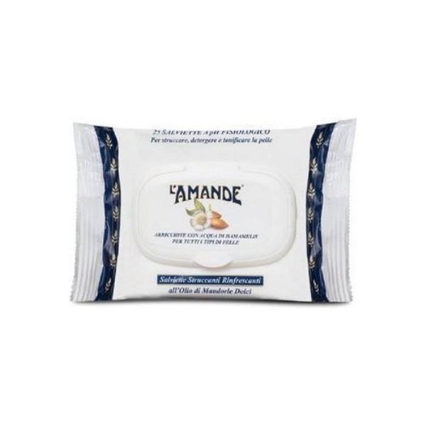 Detergente viso L'Amande Marsiglia salviette struccanti 1 pz