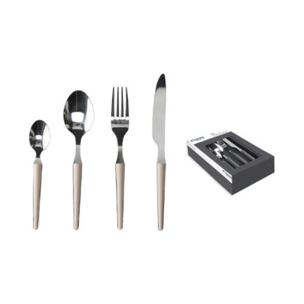 Set posate tavola Tognana R7799242790 ZEN Crema e Cromo