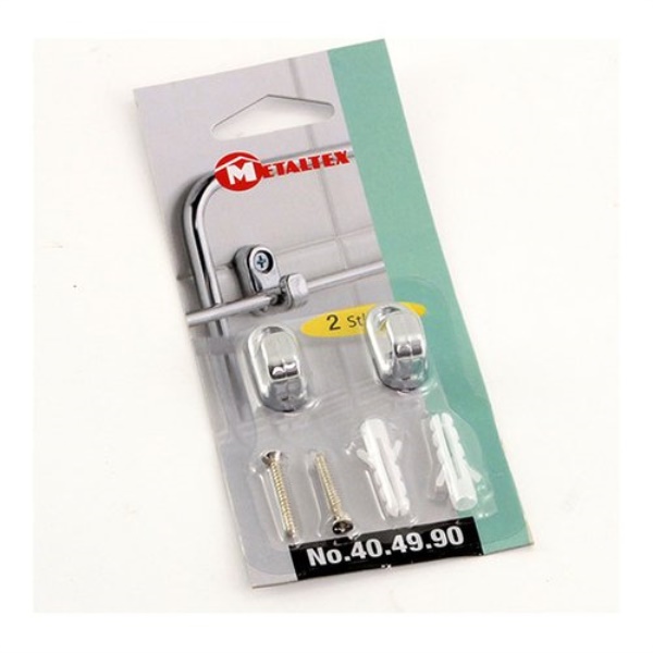 Fissaggi Metaltex 40 49 90 ONDA Ganci 2 pz Silver