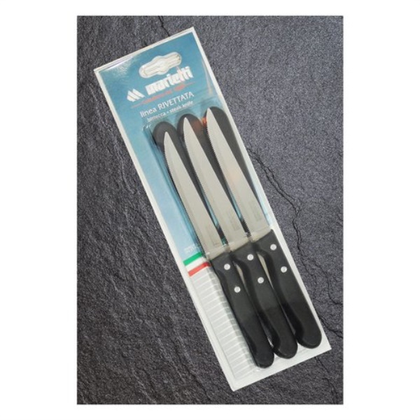 Set coltelli bistecca Marietti 1860 112RBV6N RIVETTATA lama dentata 11