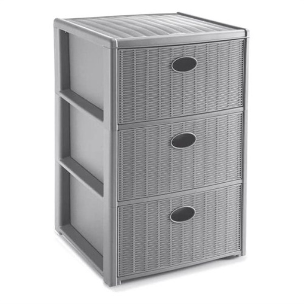 Cassettiera salvaspazio Stefanplast 30468 ELEGANCE 3C Stone Grey