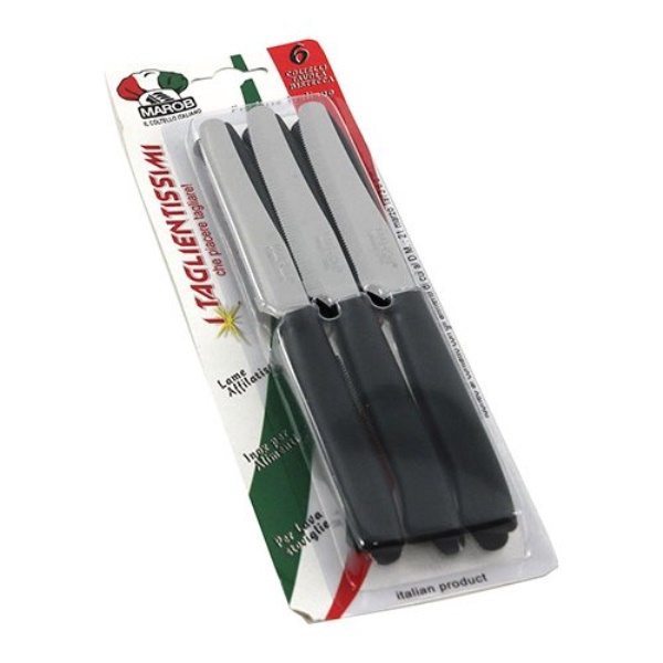Set coltelli Marietti 1860 24TFB06N I TAGLIENTISSIMI Lama dentata Nero