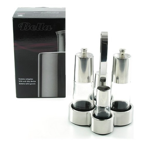 Set condimento Pinti inox 57765100 Bella con salvagoccia Cromo