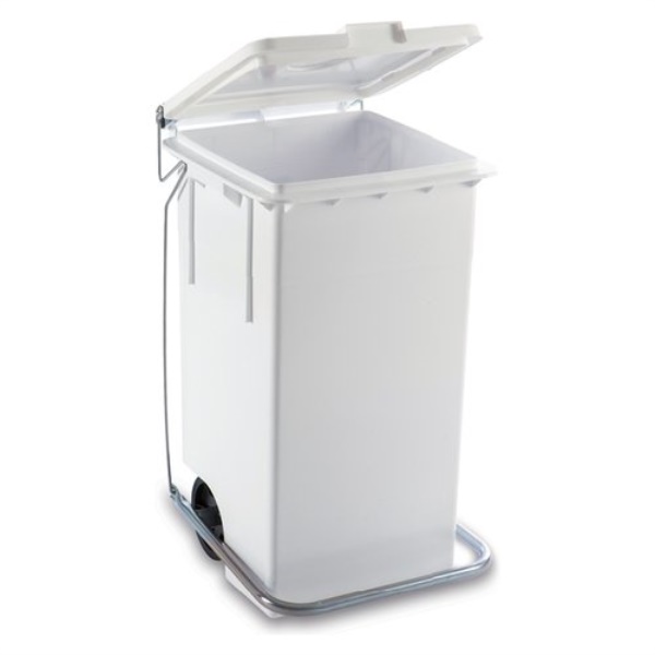 Bidone carellato Giganplast MAX Con Pedale e reggisacco Bianco