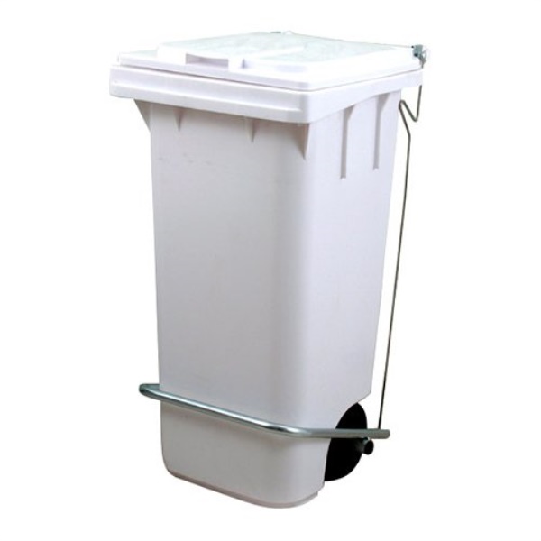 Bidone carellato Giganplast MAX Con Pedale e reggisacco Bianco