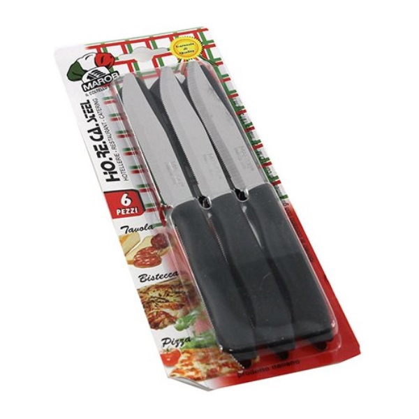Set coltelli bistecca Marietti 1860 28HB06N HO.RE.CA lama dentata 11,5