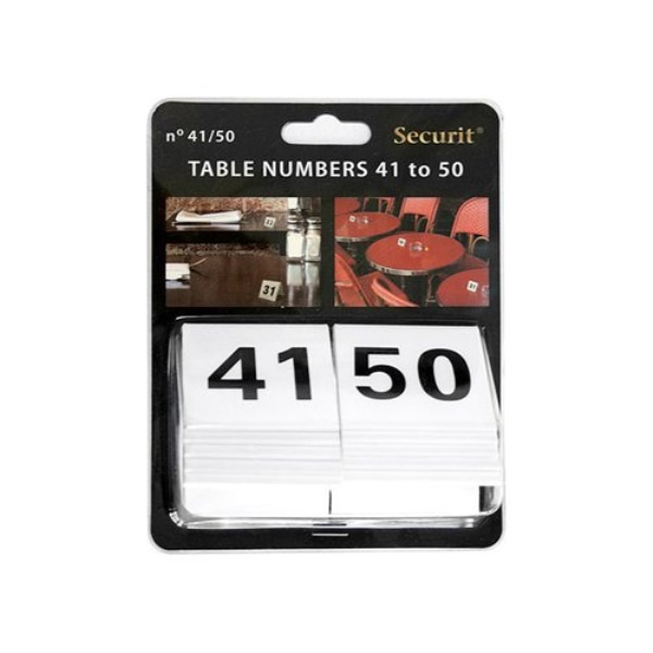Segnaposto Vermes TN 41 50 WT SECURIT Set 10 Numeri da 41 a 50 Bianco