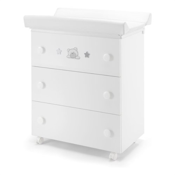 Bagnetto fasciatoio Pali 0533TEOGR TEO 3 cassetti Bianco e grigio