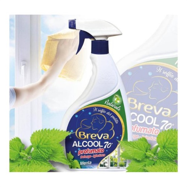 Detergente igienizzante Breva Alcool 70° profumato Menta