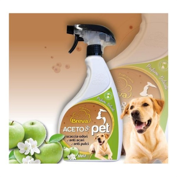 Disinfettante spray Breva Aceto 8° cucce cani mela verde