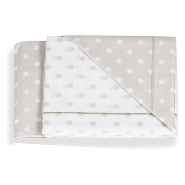 Set lenzuola culla Italbaby 40 1005 003 NEXT2ME Pois tortora