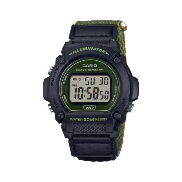 Orologio Casio W 219HB 3AVEF TIMELESS Black e Green