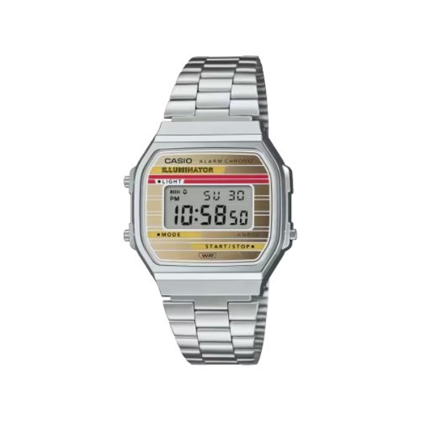 Orologio Casio A168WEHA 9AEF ICONIC Iconic Silver e Gold