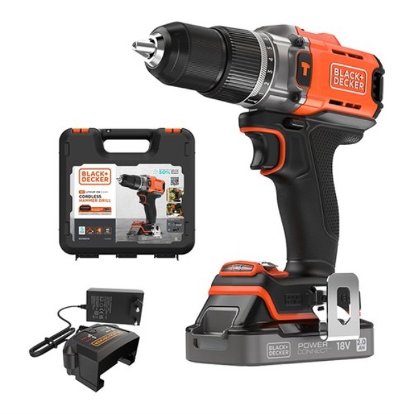 Trapano percussione Black & Decker BCD383D1XK QW POWERCONNECT