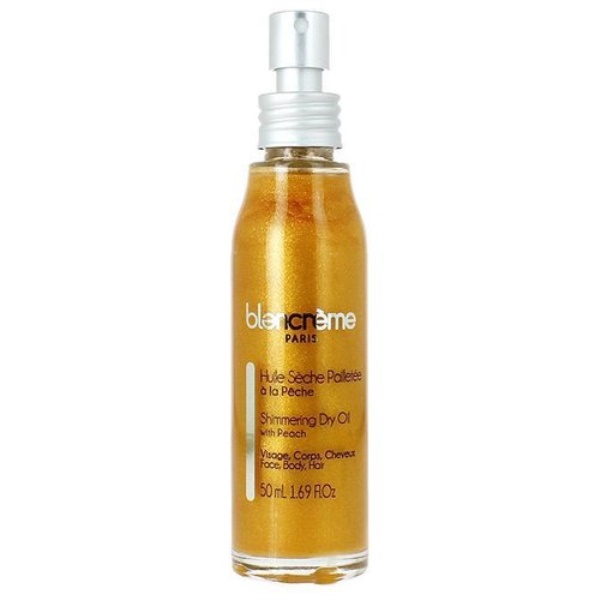 Trattamento corpo Blancreme Paris Olio secco con glitter pesca 50 ml