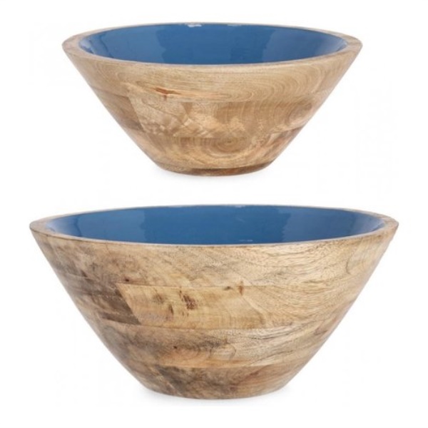 Vaso Yes Everyday 0550912 KNOSSOS Set 2 ciotole Blu e Legno