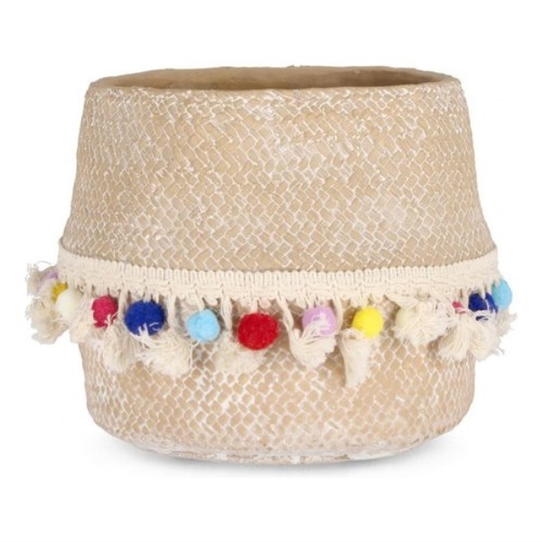 Vaso Yes Everyday 0143238 VENEZUELA Tondo con ponpon Beige multicolore