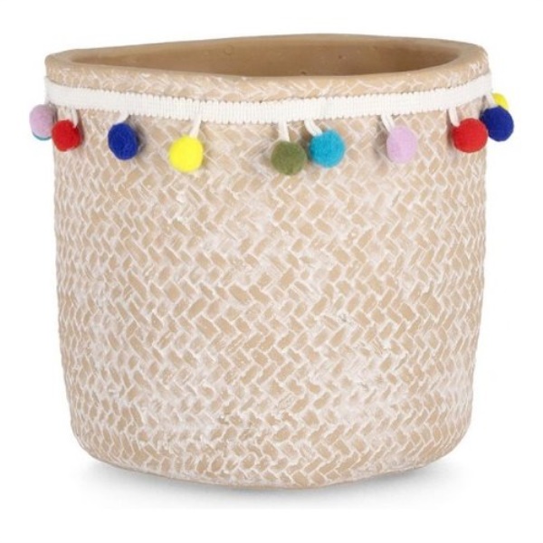 Vaso Yes Everyday 0143237 VENEZUELA Tondo con ponpon Beige multicolore
