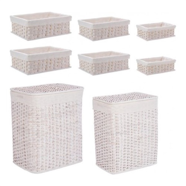 Set porta biancheria Yes Everyday 0402412 HOMELY con ceste Bianco