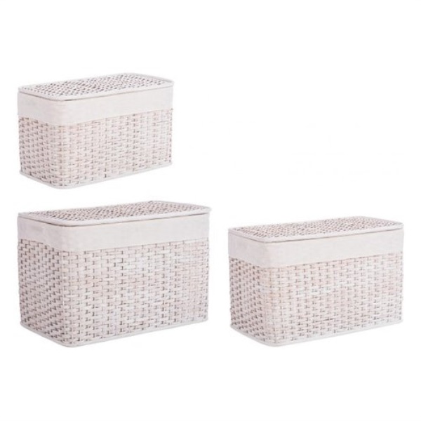 Set ceste Yes Everyday 0402414 HOMELY Con coperchio Bianco