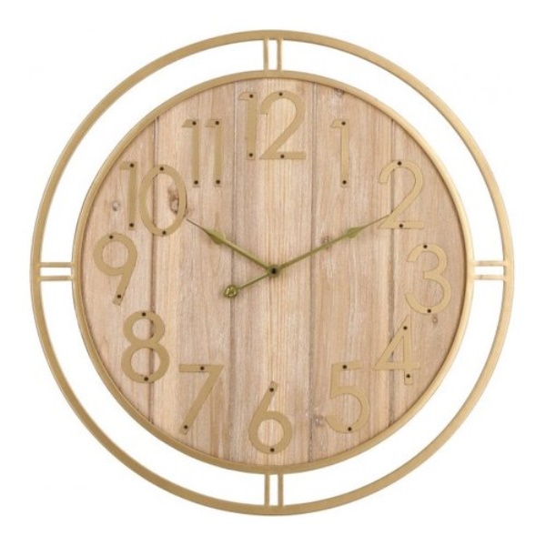 Orologio da parete Yes Everyday 0182378 TICKING Q404c Natural e Oro