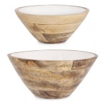 Yes Everyday - Vaso Yes Everyday 0550911 KNOSSOS Set 2 ciotole Bianco e Legno